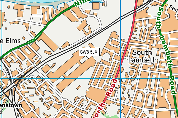 SW8 5JX map - OS VectorMap District (Ordnance Survey) SW8 5JX map - OS VectorMap District (Ordnance Survey)