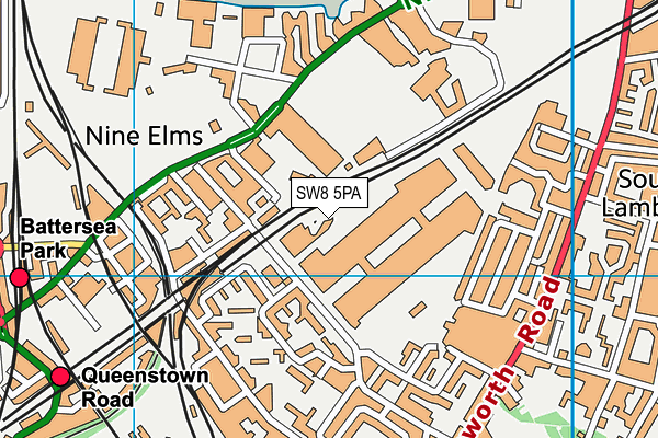SW8 5PA map - OS VectorMap District (Ordnance Survey) SW8 5PA map - OS VectorMap District (Ordnance Survey)