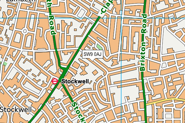 SW9 0AJ map - OS VectorMap District (Ordnance Survey) SW9 0AJ map - OS VectorMap District (Ordnance Survey)