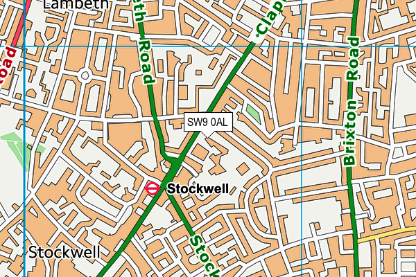SW9 0AL map - OS VectorMap District (Ordnance Survey) SW9 0AL map - OS VectorMap District (Ordnance Survey)