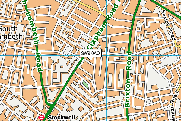 SW9 0AQ map - OS VectorMap District (Ordnance Survey) SW9 0AQ map - OS VectorMap District (Ordnance Survey)