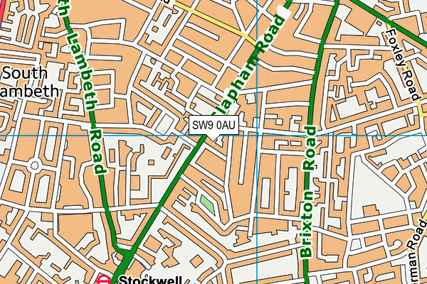 SW9 0AU map - OS VectorMap District (Ordnance Survey) SW9 0AU map - OS VectorMap District (Ordnance Survey)
