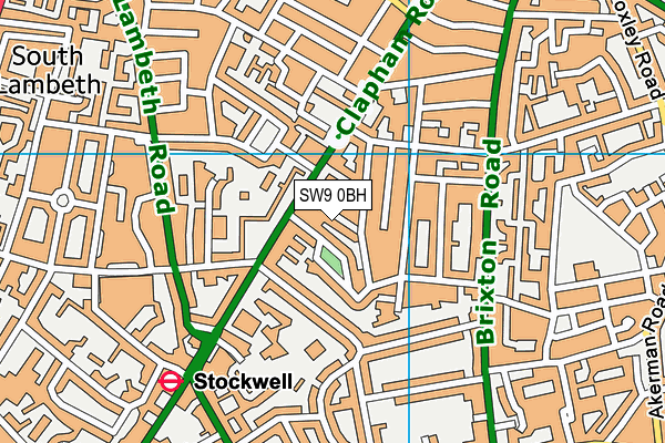 SW9 0BH map - OS VectorMap District (Ordnance Survey) SW9 0BH map - OS VectorMap District (Ordnance Survey)