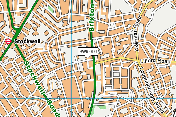 SW9 0DJ map - OS VectorMap District (Ordnance Survey) SW9 0DJ map - OS VectorMap District (Ordnance Survey)