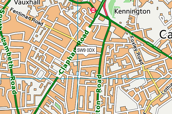 SW9 0DX map - OS VectorMap District (Ordnance Survey)