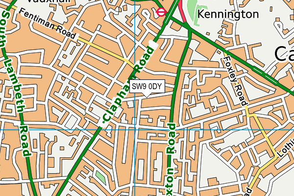SW9 0DY map - OS VectorMap District (Ordnance Survey) SW9 0DY map - OS VectorMap District (Ordnance Survey)