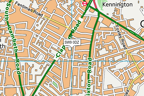 SW9 0DZ map - OS VectorMap District (Ordnance Survey) SW9 0DZ map - OS VectorMap District (Ordnance Survey)