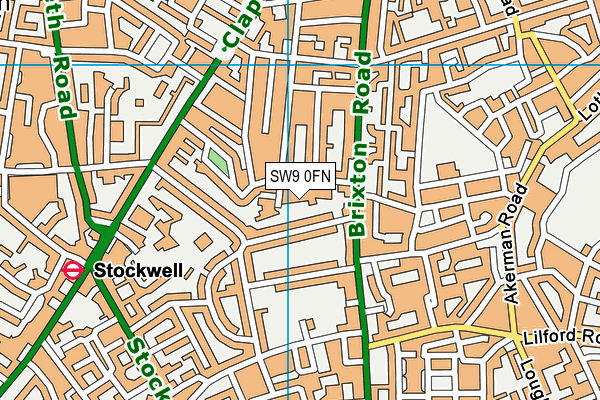 SW9 0FN map - OS VectorMap District (Ordnance Survey) SW9 0FN map - OS VectorMap District (Ordnance Survey)