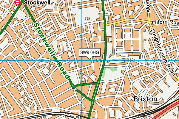 SW9 0HG map - OS VectorMap District (Ordnance Survey)