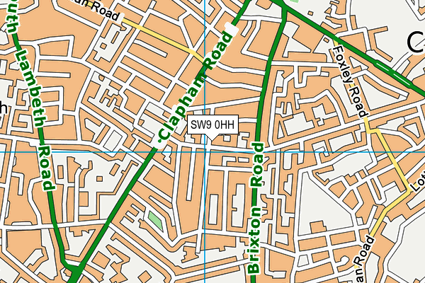 SW9 0HH map - OS VectorMap District (Ordnance Survey) SW9 0HH map - OS VectorMap District (Ordnance Survey)