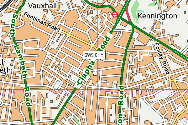 SW9 0HY map - OS VectorMap District (Ordnance Survey)