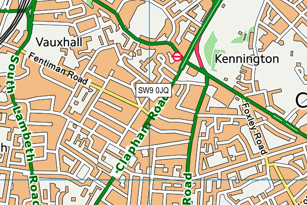 SW9 0JQ map - OS VectorMap District (Ordnance Survey) SW9 0JQ map - OS VectorMap District (Ordnance Survey)