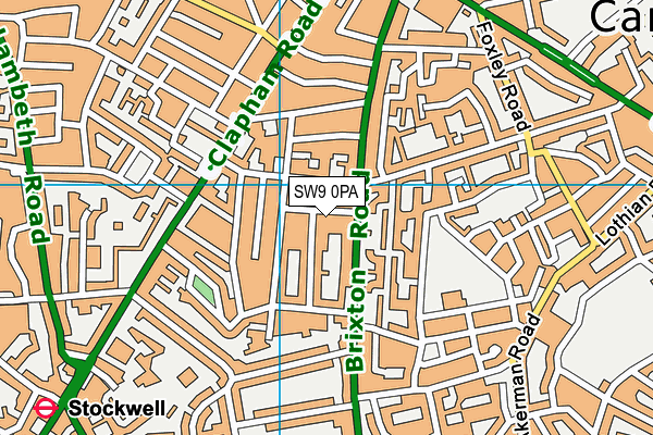 SW9 0PA map - OS VectorMap District (Ordnance Survey) SW9 0PA map - OS VectorMap District (Ordnance Survey)