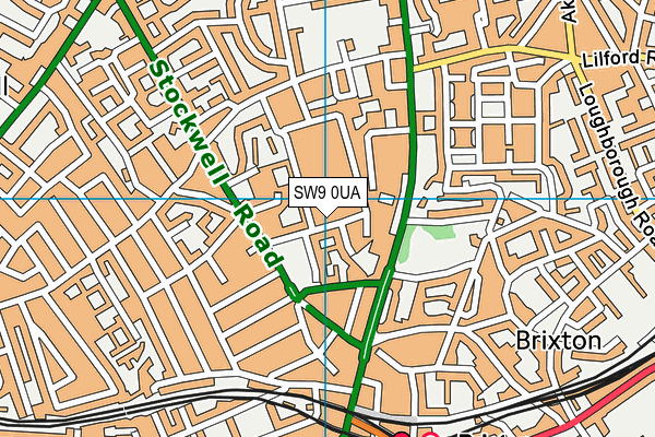SW9 0UA map - OS VectorMap District (Ordnance Survey) SW9 0UA map - OS VectorMap District (Ordnance Survey)