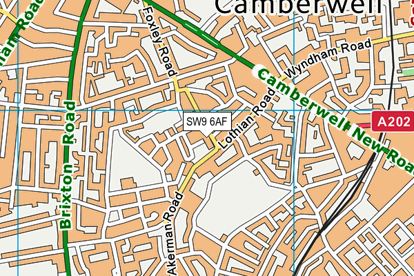 SW9 6AF map - OS VectorMap District (Ordnance Survey) SW9 6AF map - OS VectorMap District (Ordnance Survey)