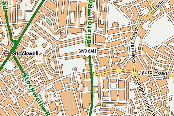 SW9 6AH map - OS VectorMap District (Ordnance Survey) SW9 6AH map - OS VectorMap District (Ordnance Survey)