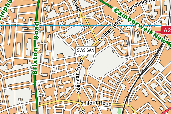 SW9 6AN map - OS VectorMap District (Ordnance Survey) SW9 6AN map - OS VectorMap District (Ordnance Survey)