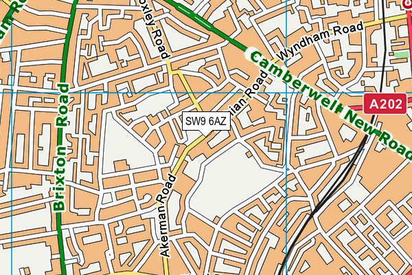 SW9 6AZ map - OS VectorMap District (Ordnance Survey) SW9 6AZ map - OS VectorMap District (Ordnance Survey)
