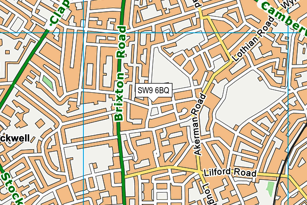 SW9 6BQ map - OS VectorMap District (Ordnance Survey) SW9 6BQ map - OS VectorMap District (Ordnance Survey)