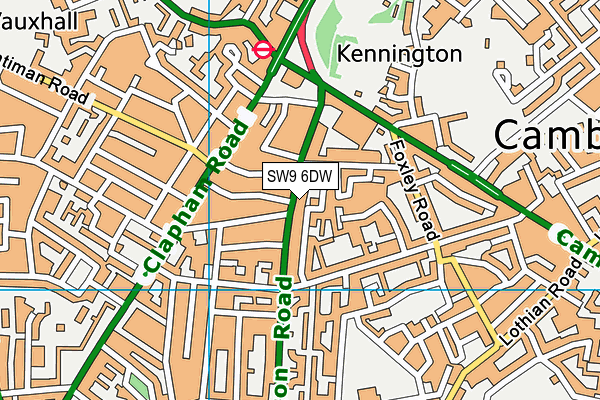 SW9 6DW map - OS VectorMap District (Ordnance Survey) SW9 6DW map - OS VectorMap District (Ordnance Survey)