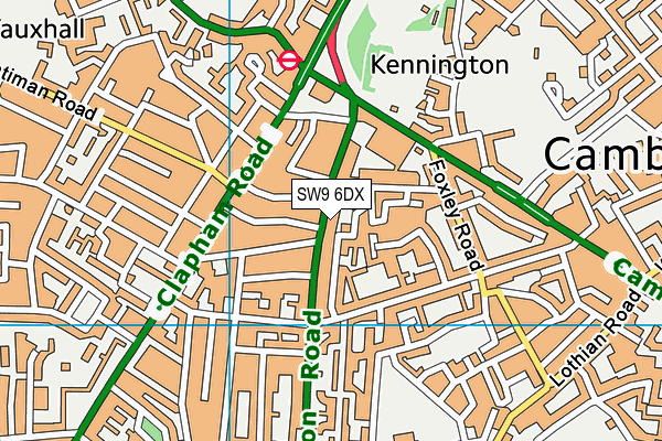 SW9 6DX map - OS VectorMap District (Ordnance Survey) SW9 6DX map - OS VectorMap District (Ordnance Survey)