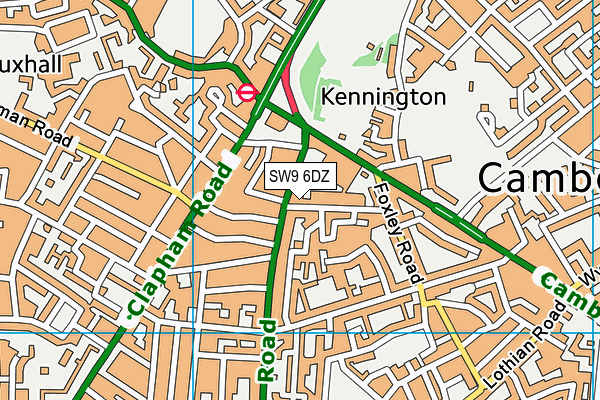 SW9 6DZ map - OS VectorMap District (Ordnance Survey) SW9 6DZ map - OS VectorMap District (Ordnance Survey)