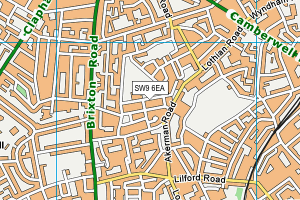 SW9 6EA map - OS VectorMap District (Ordnance Survey) SW9 6EA map - OS VectorMap District (Ordnance Survey)