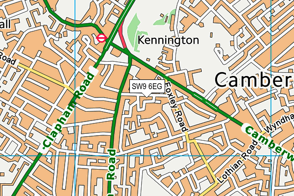 SW9 6EG map - OS VectorMap District (Ordnance Survey) SW9 6EG map - OS VectorMap District (Ordnance Survey)