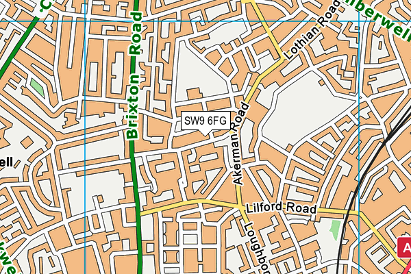 SW9 6FG map - OS VectorMap District (Ordnance Survey) SW9 6FG map - OS VectorMap District (Ordnance Survey)