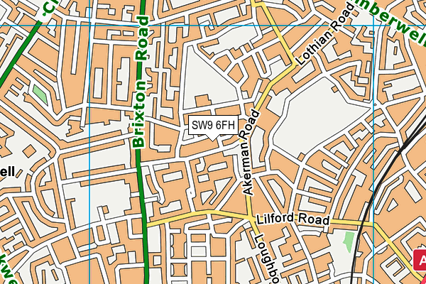 SW9 6FH map - OS VectorMap District (Ordnance Survey) SW9 6FH map - OS VectorMap District (Ordnance Survey)