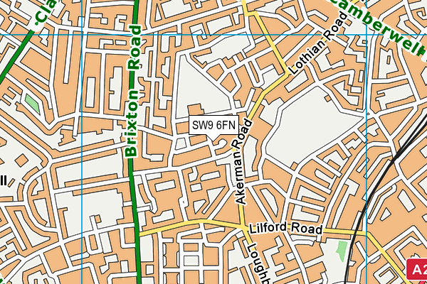 SW9 6FN map - OS VectorMap District (Ordnance Survey) SW9 6FN map - OS VectorMap District (Ordnance Survey)