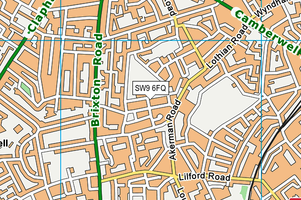 SW9 6FQ map - OS VectorMap District (Ordnance Survey) SW9 6FQ map - OS VectorMap District (Ordnance Survey)