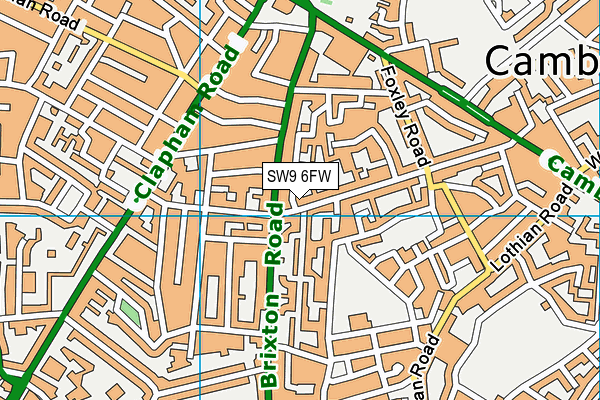 SW9 6FW map - OS VectorMap District (Ordnance Survey) SW9 6FW map - OS VectorMap District (Ordnance Survey)