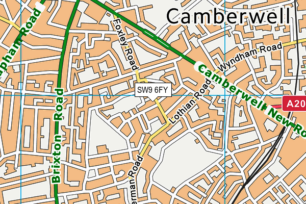 SW9 6FY map - OS VectorMap District (Ordnance Survey) SW9 6FY map - OS VectorMap District (Ordnance Survey)