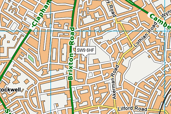 SW9 6HF map - OS VectorMap District (Ordnance Survey) SW9 6HF map - OS VectorMap District (Ordnance Survey)