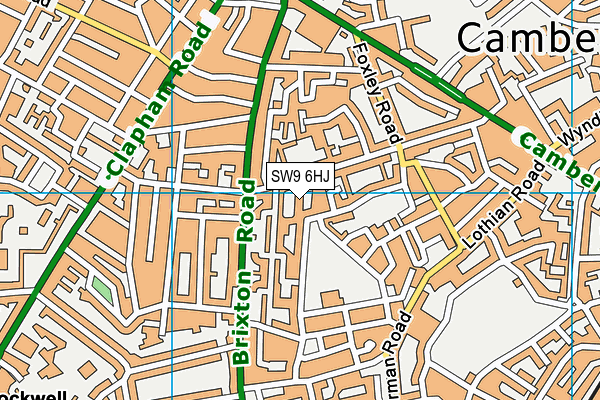SW9 6HJ map - OS VectorMap District (Ordnance Survey) SW9 6HJ map - OS VectorMap District (Ordnance Survey)