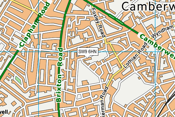 SW9 6HN map - OS VectorMap District (Ordnance Survey) SW9 6HN map - OS VectorMap District (Ordnance Survey)