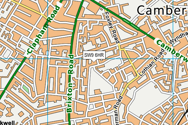 SW9 6HR map - OS VectorMap District (Ordnance Survey) SW9 6HR map - OS VectorMap District (Ordnance Survey)