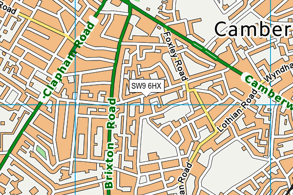 SW9 6HX map - OS VectorMap District (Ordnance Survey) SW9 6HX map - OS VectorMap District (Ordnance Survey)