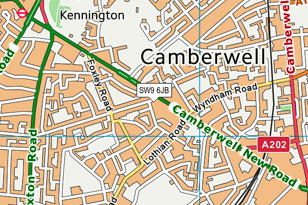 SW9 6JB map - OS VectorMap District (Ordnance Survey) SW9 6JB map - OS VectorMap District (Ordnance Survey)