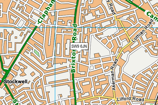 SW9 6JN map - OS VectorMap District (Ordnance Survey) SW9 6JN map - OS VectorMap District (Ordnance Survey)