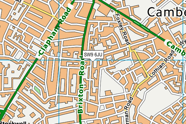 SW9 6JU map - OS VectorMap District (Ordnance Survey) SW9 6JU map - OS VectorMap District (Ordnance Survey)