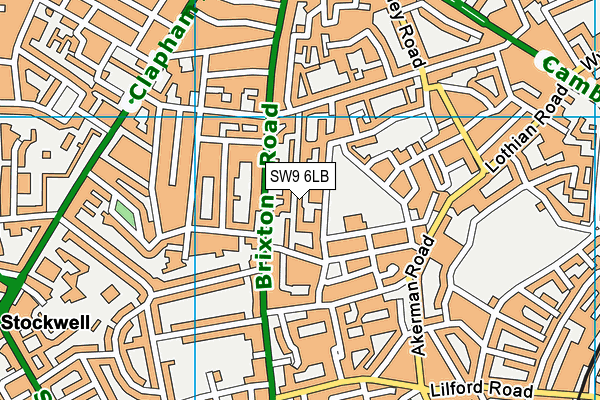 SW9 6LB map - OS VectorMap District (Ordnance Survey) SW9 6LB map - OS VectorMap District (Ordnance Survey)
