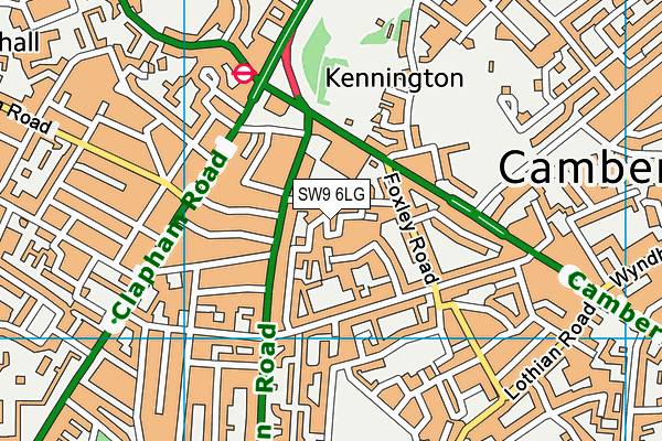 SW9 6LG map - OS VectorMap District (Ordnance Survey) SW9 6LG map - OS VectorMap District (Ordnance Survey)