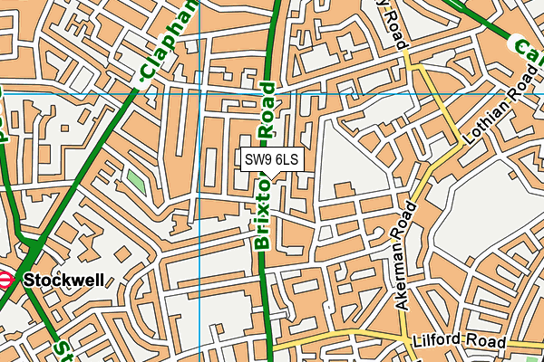 SW9 6LS map - OS VectorMap District (Ordnance Survey) SW9 6LS map - OS VectorMap District (Ordnance Survey)