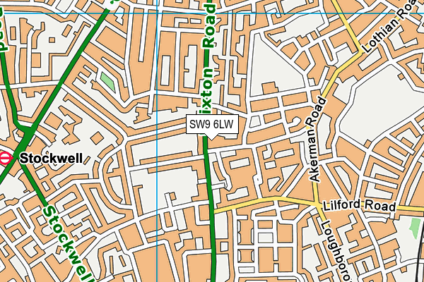 SW9 6LW map - OS VectorMap District (Ordnance Survey) SW9 6LW map - OS VectorMap District (Ordnance Survey)