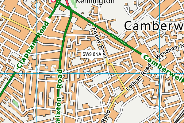 SW9 6NA map - OS VectorMap District (Ordnance Survey) SW9 6NA map - OS VectorMap District (Ordnance Survey)