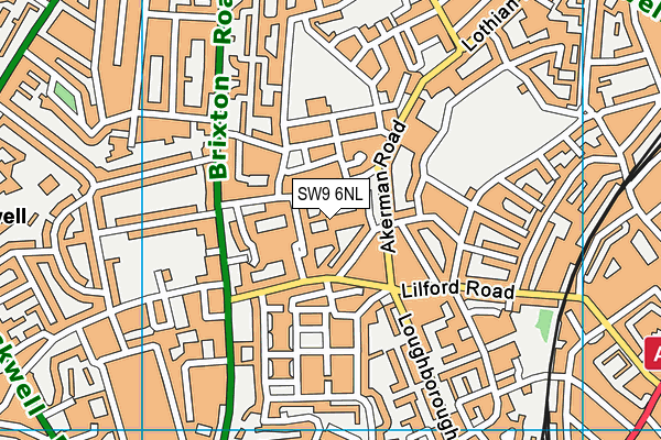 SW9 6NL map - OS VectorMap District (Ordnance Survey)