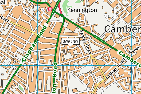 SW9 6NW map - OS VectorMap District (Ordnance Survey) SW9 6NW map - OS VectorMap District (Ordnance Survey)