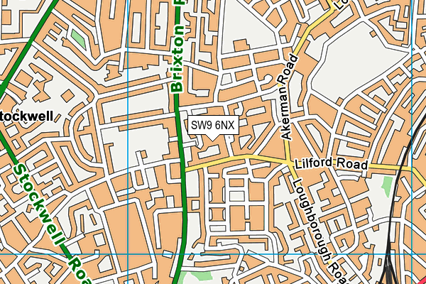 SW9 6NX map - OS VectorMap District (Ordnance Survey) SW9 6NX map - OS VectorMap District (Ordnance Survey)